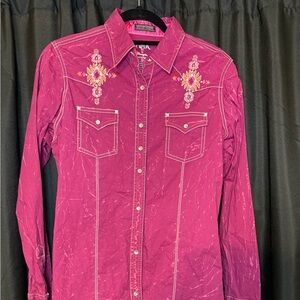 Rock 47 by Wrangler snap western shirt. Size M but can fit size small